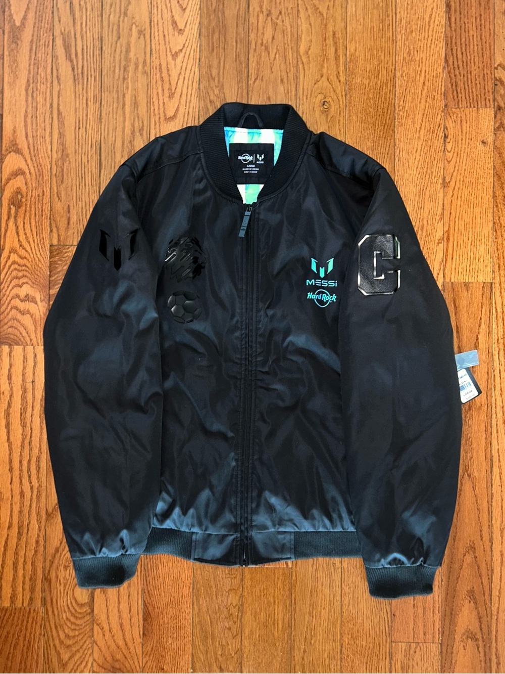 Lionel Messi Argentina #10 Hard Rock Bomber Jacket Size Large NEW